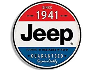 GHaynes Distributing Magnet Round Vintage Jeep Since 1941 Magnet(Wrangler Logo Old Rat Rod) 4 x 4 inch