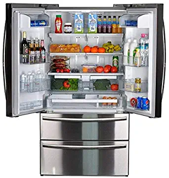 SMETA Counter Depth French Door Refrigerator Bottom Freezer, Fingerprint Resistant, 20.66 cu ft Capacity,Stainless Steel