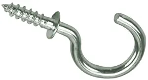 1" Stainless Steel Cup Hooks Corrosion Resistant Screw In (Pack of 10) Silver