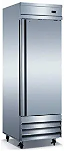 Stainless Steel Single Solid Door Commercial Refrigerator Reach-In upright Cooler with Adjustable Shelves
