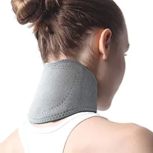 ITODA Neck Support Brace for Pain Relief Self Heating Adjustable Warm Neck Cervical Collar Guard Protector Wrap Stabilizes Spine Chronic Neck Stiffness Brace (Grey)