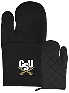 CollegeFanGear Charleston Southern Quilted Canvas Black Oven Mitt 'Primary Athletic Mark'