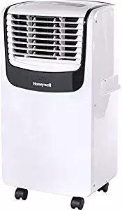 Honeywell MO08CESWK Compact Portable Air Conditioner with Dehumidifier and Fan for Rooms Up to 350 Sq. Ft. with Remote Control (Black/White)