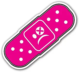 Bandaid Sticker Bomb Decal Series - Cartoon Graffiti Car Wrap Laptop JDM Skateboard Snowboard Vinyl iPad Macbook (Pink) Truck Car Window Vinyl Bumper Sticker Decal 5.5 in x 2.36 in (14 cm x 6 cm)