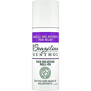 Brazilian Menthol Pain Relieving Roll-On, Cooling Pain Relief, Soothes Sore Muscles and Arthritis, Non-Greasy, Natural Menthol and Natural Epsom Salts, No Capsaicin, No Lidocaine