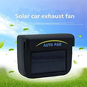 EGFHEAL 0.8W Solar Powered Car Auto Cooler Ventilation Fan Automobile Air Vent Exhaust Heat Fan Car Radiator with Rubber Strip