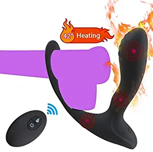 HuMQ Heating Vibrating Simulator Plug 10 Patterns Male Postate Massger for Man Wireless Remote Control Vibrate Six Toy for Men T-Shirt