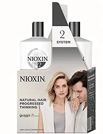 Nioxin System 2 for Natural Hair with Progressed Thinning Cleanser Shampoo (33.8 Ounce) and Scalp Therapy Conditioner (33.8 Ounce) Prepack, 1 ct.
