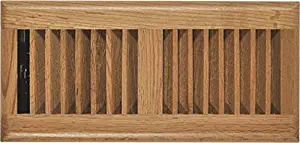 Rocky Mountain Goods Floor Register Vent - 4-Inch by 10-Inch - Easy Adjust air Supply Lever - Premium Finish - Heavy Duty to Allow Walk on use (Oak Wood)