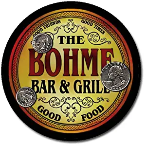 ZuWEE Brand Bar and Grill Coaster Set Personalized with the Bohme Family Name