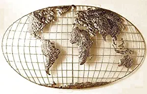 Home Decorators Collection Iron World Map Wall Art I, Iron, Brushed Gold