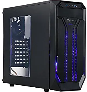 Rosewill ATX Mid Tower Gaming Computer Case with Side Window, Gaming Case with LED for Desktop/ PC including 3 x 120mm Fans for Outstanding Ventilation, 2 X USB 3.0 Ports (BRADLEY M)