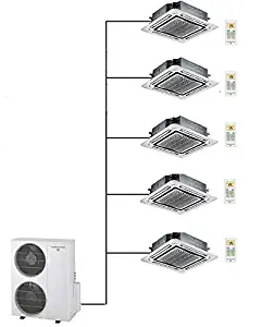 Thermocore T321Q-12X5-Cassette Ductless Mini Split Air Condition Heat Pump, Large, White