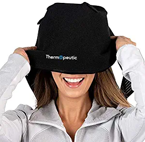 Thermopeutic Wearable Ice Pack for Migraine Headaches, Tension Relief & Skin Icing - 1 Size Fits All w/Compression Strap Hat/Mask