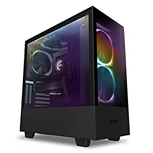 NZXT H510 Elite - CA-H510E-B1 - Premium Mid-Tower ATX Case PC Gaming Case - Dual-Tempered Glass Panel - Front I/O USB Type-C Port - Vertical GPU Mount - Integrated RGB Lighting - Black