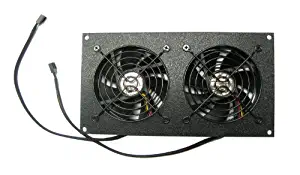 Coolerguys Pre-Set Thermal Controlled Cooling Kits for Cabinets, AV, and Components (Dual 92mm, Thermal Plastic)