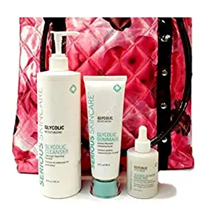 Serious Skincare Glycolic 3 Piece Retexturizing Kit Glycolic Extreme Facial Peel, Glycolic Gommage & 12 oz. Glycolic Cleanser with Bonus Tote Bag