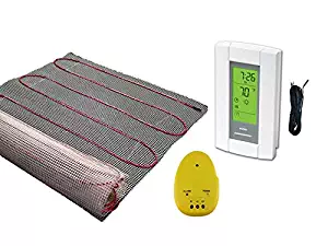15 Sqft Mat, Electric Radiant Floor Heat Heating System with Aube Digital Floor Sensing Thermostat