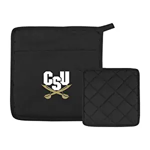 CollegeFanGear Charleston Southern Quilted Canvas Black Pot Holder 'Primary Athletic Mark'