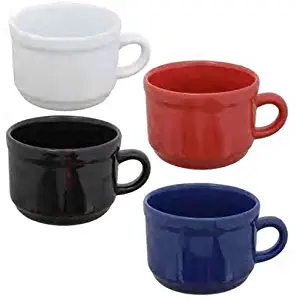 Soup Coffee Mugs Jumbo. Set of 4 RED - 22 0z. Thick Build in Hi Temperature for Resiliency. Enjoy a Hot Cup of Soup without Burning Your Hands. Microwave, Dishwasher, Oven, Fridge SAFE! (RED 4)
