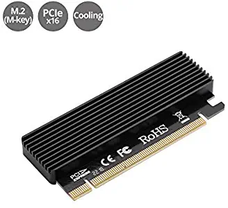 SIIG Full Speed M.2 M Key Nvme SSD to PCIe Adapter, PCI Express X16 Card with Heatsink, Supports Windows 7/8/ 10, Supports 2230, 2242, 2260, 2280 Form Factor M.2 SSDS