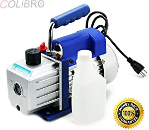 COLIBROX--4 CFM Rotary Vane Deep Vacuum Pump 1/3HP HVAC AC Air Tool R410a R134 r134a. Exhaust Port with Exhaust Cap. Direct Drive Motor Allowing