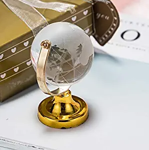 AUNMAS Magic Crystal Sphere Round Earth Globe World Map Crystal Glass Ball Decorative Crystal Balls Desktop Ornament Home Office Decor Gift(1#)