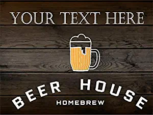 ANY AND ALL GRAPHICS Beer House Home Brew Design with Custom Personalized Lettering Aluminum Novelty Parking Sign for bar Man cave