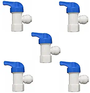 Ball Valve for RO Water Tank Ball Quick Connect Fitting 1/4-Inch - 1/4-Inch Reverse Osmosis Water Valve Filter System Pack of 5