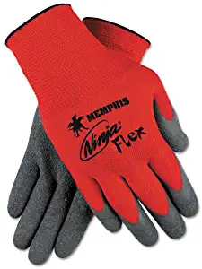 Memphis N9680M Ninja Flex Latex-Coated Palm Gloves N9680M Medium Red/Gray