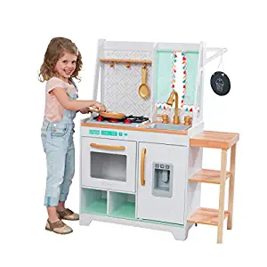 KidKraft Kensington Market Wooden Kids Kitchen Playset with Lights, Sounds & Kitchen Toys for Boys & Girls (Toddlers Ages 3+)