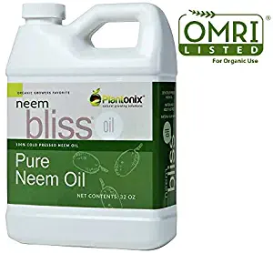 Organic Neem Bliss 100% Pure Cold Pressed Neem Seed Oil 32 oz - OMRI Listed for Organic Use