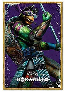 Teenage Mutant Ninja Turtles Donatello Poster Cork Pin Memo Board Oak Framed - 96.5 x 66 cms (Approx 38 x 26 inches)