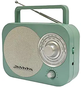 Studebaker SB2000TS Teal/Silver Retro Classic Portable AM/FM Radio with Aux Input