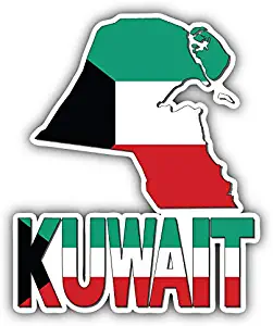 MAGNET Kuwait Map Flag Slogan Vinyl Magnet Bumper Refrigerator Sticker Magnet Flexible Reuseable Magnetic Vinyl 5"