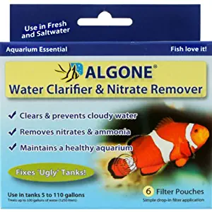 filter Algone 6 Pouches; Controls nitrates, Ammonia, Cloudy Water & Algae