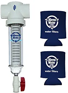 24 Mesh Rusco Vu-Flow 1.5 Inch PVC Slip Fit 50 GPM Spin Down Sand Separator / Sediment Water Filter System - Bonus: Two Genuine KleenWater Can Holders