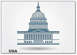 United States Capitol Building in Washington DC Minimalist Illustration Classic Fridge Magnet