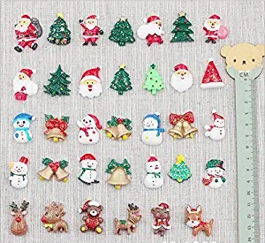 Miss.AJ 20-Pack Christmas Ornaments Refrigerator Magnets, Christmas Fridge Magnet Home Decoration with Santa Claus, Reindeer, Christmas Trees & Bells, Snowman