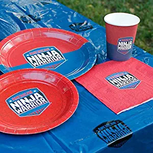 Official American Ninja Warrior Table Cover - Perfect for Kids Parties - 42.5” x 70.8” - Blue - Ninja Warrior Party Supplies