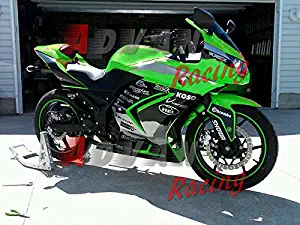 Moto Onfire Fairings Kits Fit for 2008-2012 Kawasaki Ninja 250R EX250 08 09 10 11 12(Green Black)