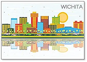 Wichita Kansas USA City Skyline Classic Fridge Magnet