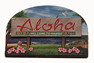 Hawaii State Welcome Sign Wood Fridge Magnet 2