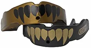 Battle Fangs Football Mouthguard – Sports Mouth Guard with Removable Strap – Protector Mouthpiece Fits With or Without Braces on Teeth – Adult & Youth Mouth Guard Sizes, 2 Pack