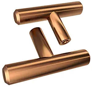 Alpine Hardware | 10 Pack ~ 2" Length | Copper/Bronze Finish | Solid Steel Bar Handle Knob Pull | Kitchen Cabinet Hardware/Dresser Drawer Handles