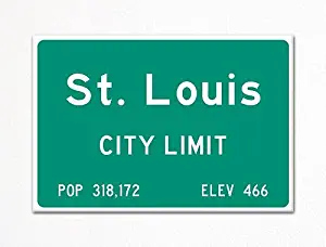 St. Louis City Limit Sign Souvenir Fridge Magnet