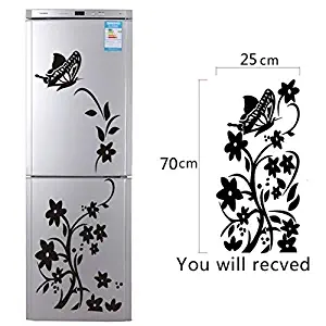 ROSALIND Creative Refrigerator Black Sticker Butterfly Pattern Wall Stickers Home Decoration Kitchen Wall Art Mural Decor Black