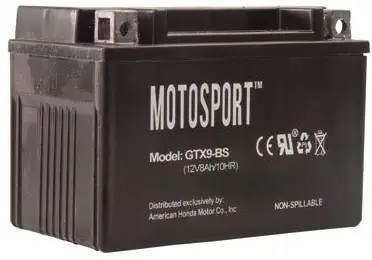 Motosport Maintenance-Free Battery with Acid GTX9BS for Kawasaki Ninja 300 EX300 2013-2017