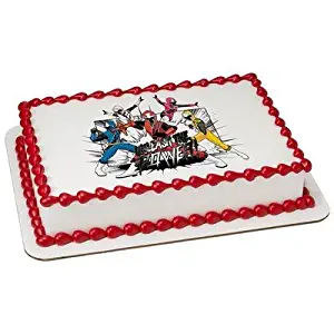 Power Rangers Ninja Edible Cake Topper or Cupcake Topper Decorations (7.5"x10" Rectangle)