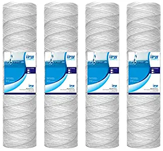 IPW Industries Inc Compatible for WHKF-WHSW String Wound 5 Micron Sediment Water Filters - 4-Pack